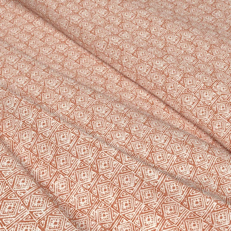 Ellora Cinnamon Printed Cotton Fabric | The Pure Edit