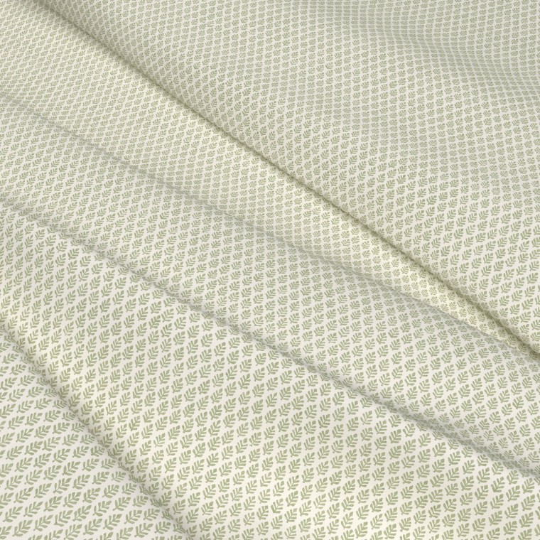 Folia Sage Printed Cotton Fabric | The Pure Edit