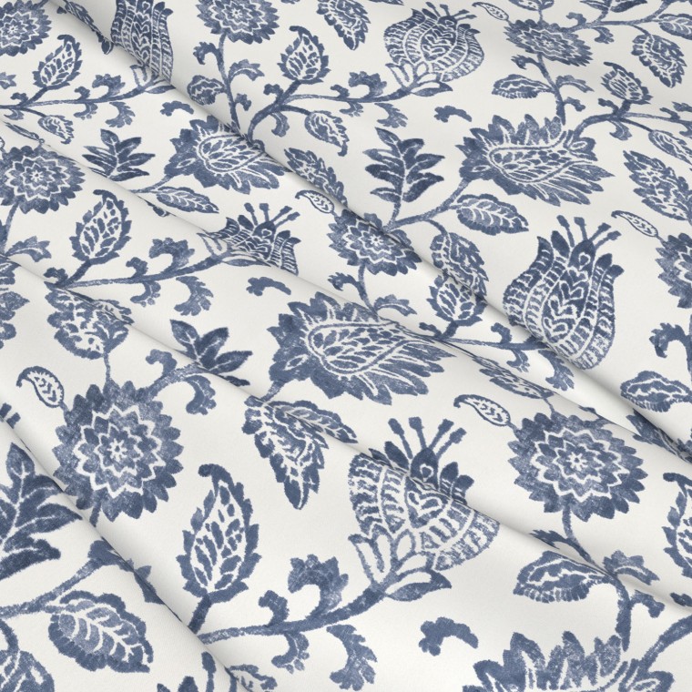 Palais Indigo Printed Cotton Fabric | The Pure Edit