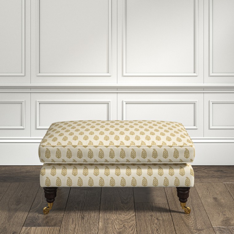 furniture bliss footstool indira ochre print lifestyle