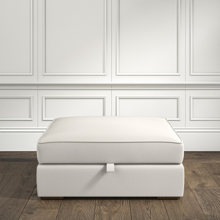 Cloud Storage Footstool Zuri Parchment