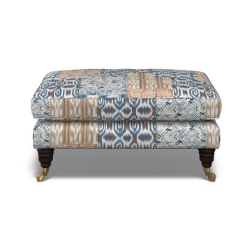 Bliss Footstool Kantha Indigo