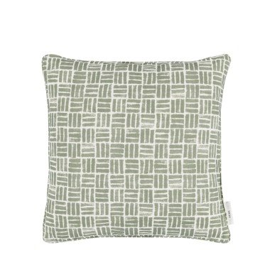 Atlas Sage Printed Cotton Cushion 43cm x 43cm