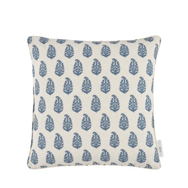 Indira Indigo Printed Cotton Cushion 43cm x 43cm