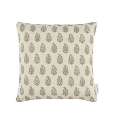 Indira Sage Printed Cotton Cushion 43cm x 43cm