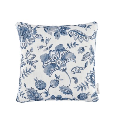 Kamila Indigo Printed Cotton Cushion 43cm x 43cm