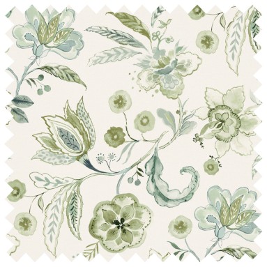 Anushka Celadon Printed Cotton Fabric