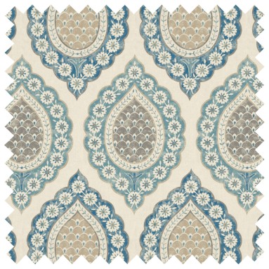 Fabric Indienne Lapis Print Swatch