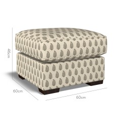 furniture vermont fixed ottoman indira charcoal print dimension