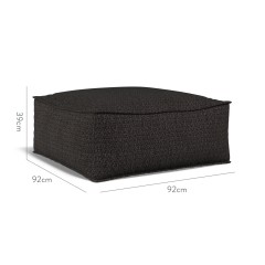 furniture zen pouffe safara charcoal weave dimension