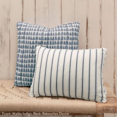 Babouches Denim Printed Cotton Cushion 43cm x 43cm