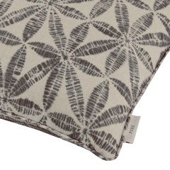 cushion bandhani charcoal self piped edge detail