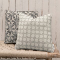 Bandhani Charcoal Printed Cotton Cushion 43cm x 43cm