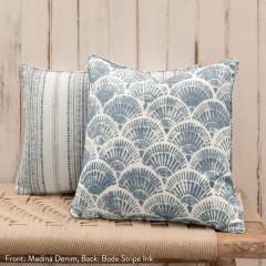 Bodo Stripe Ink Printed Cotton Cushion 55cm x 38cm