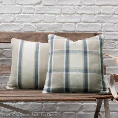 Edo Denim Woven Cushion 55cm x 38cm