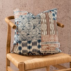 cushion kantha indigo self piped edge LS