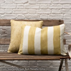 Namatha Ochre Printed Cotton Cushion 43cm x 43cm