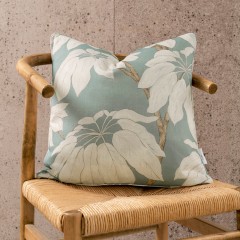 cushion pondicherry soft teal self piped edge LS