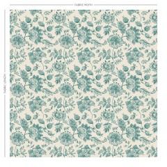 Kamila Teal Printed Cotton Fabric