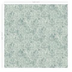 Toubkal Teal Printed Cotton Fabric