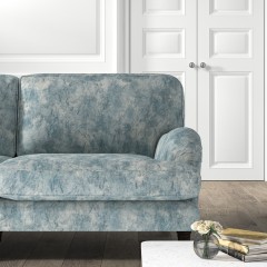 furniture bliss medium sofa namatha denim print lifestyle