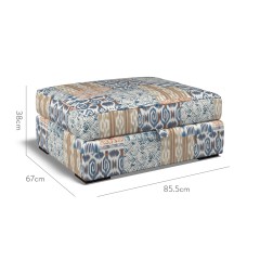 furniture cloud storage footstool kantha indigo print dimension