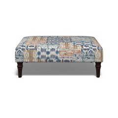 Savannah Footstool Kantha Indigo