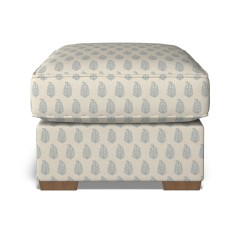 furniture vermont fixed ottoman indira chambray print front