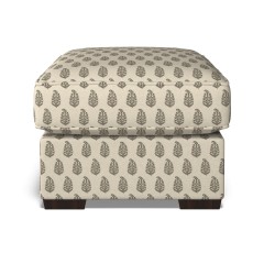 furniture vermont fixed ottoman indira charcoal print front