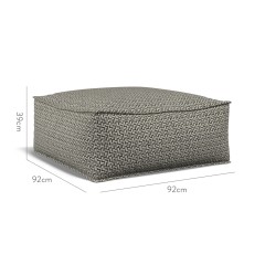 furniture zen pouffe desta charcoal weave dimension