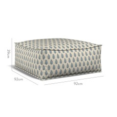 furniture zen pouffe indira indigo print dimension