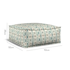 furniture zen pouffe odisha teal print dimension