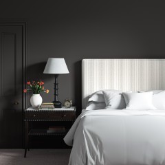 Bantry Headboard Bodo Stripe Charcoal