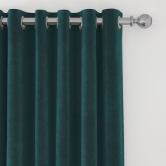 ready made curtain cosmos jade plain eyelet lined detail