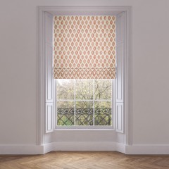 roman blind marra persimmon print lifestyle 1