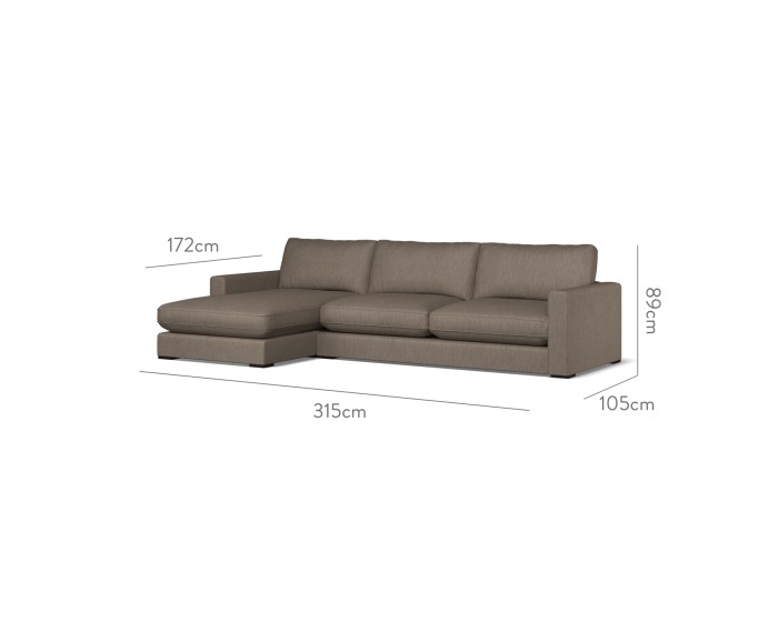 Cloud Large Chaise LHF Amina Espresso