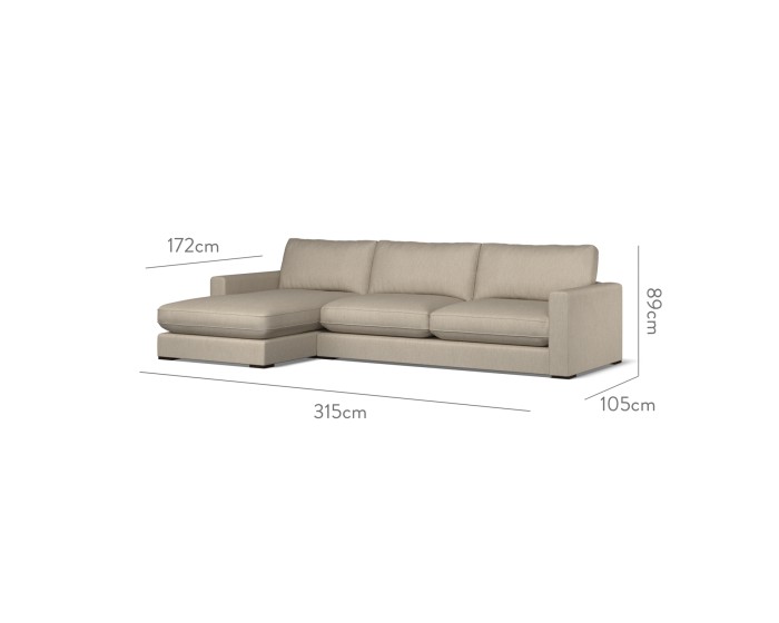 Cloud Large Chaise LHF Amina Taupe