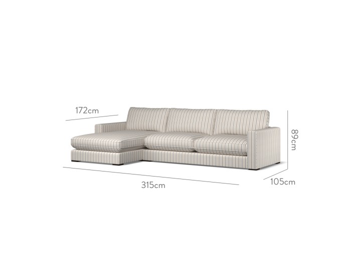 Cloud Large Chaise LHF Fayola Stone