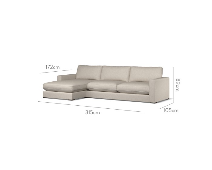 Cloud Large Chaise LHF Kalinda Stone