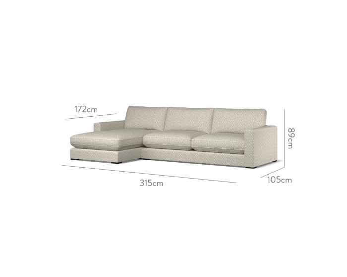 Cloud Large Chaise LHF Nia Pebble