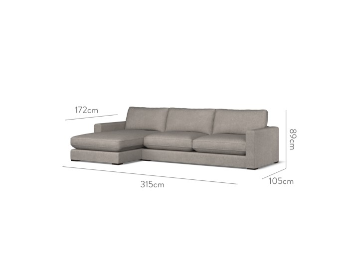 Cloud Large Chaise LHF Safara Smoke