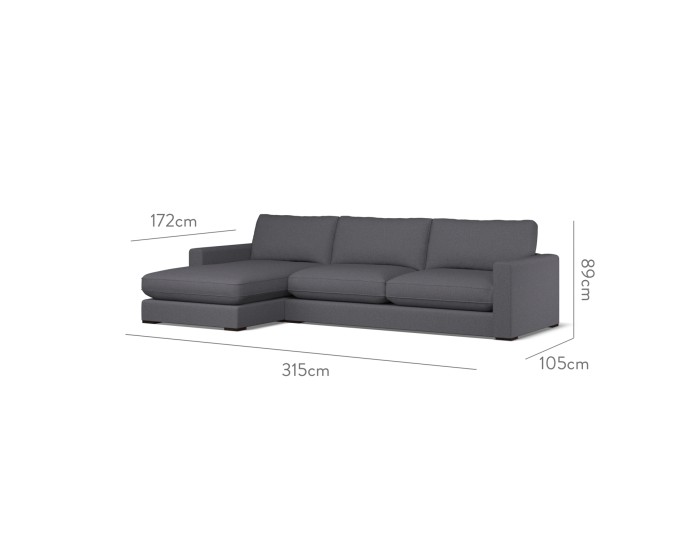 Cloud Large Chaise LHF Viera Indigo