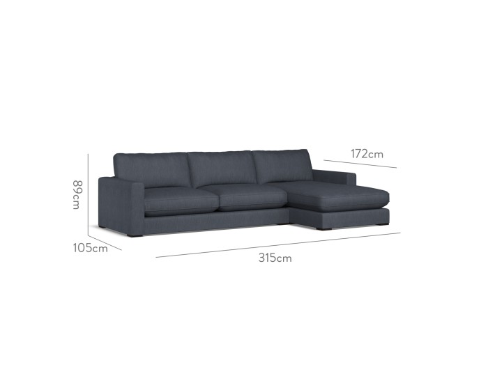 Cloud Large Chaise RHF Amina Indigo