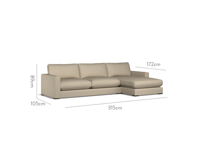 Cloud Large Chaise RHF Bisa Stone