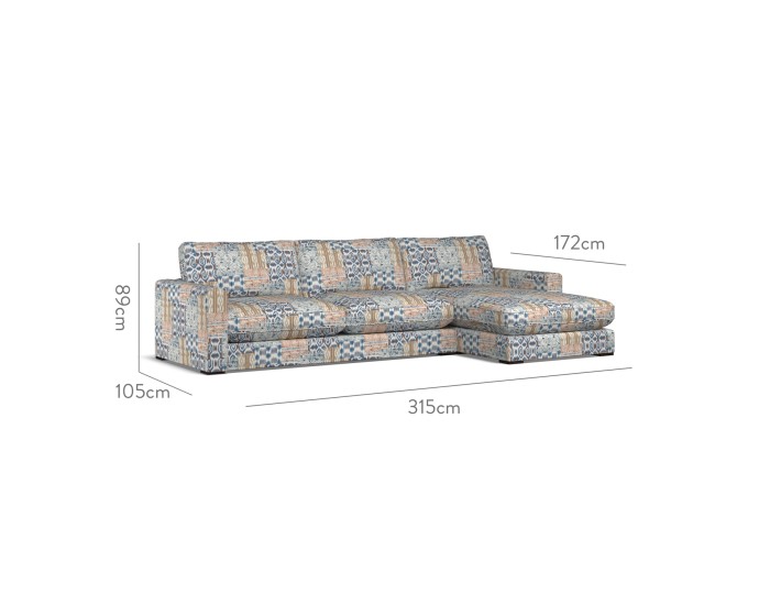 Cloud Large Chaise RHF Kantha Indigo