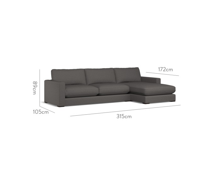 Cloud Large Chaise RHF Viera Charcoal