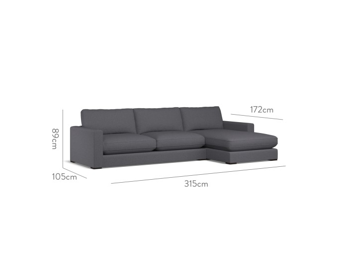 Cloud Large Chaise RHF Viera Indigo