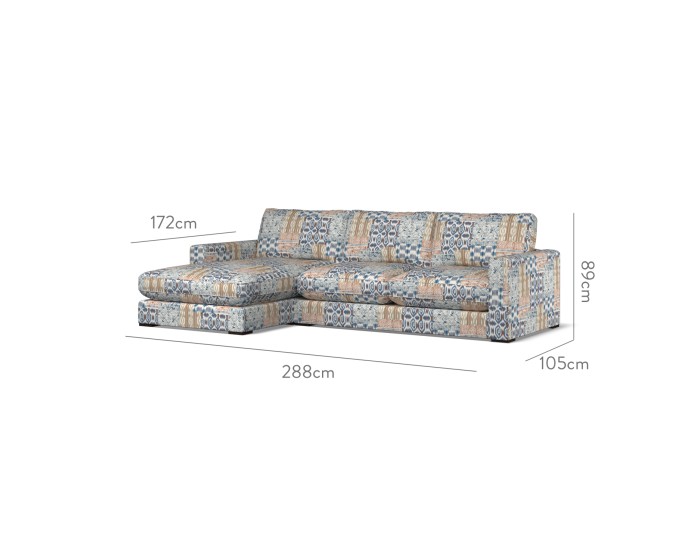 Cloud Medium Chaise LHF Kantha Indigo