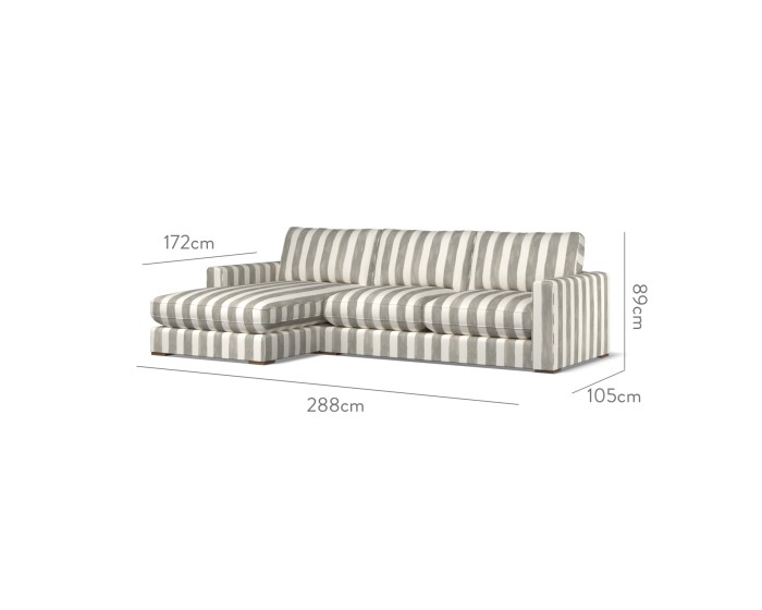 Cloud Medium Chaise LHF Tassa Grande Fog