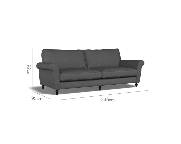 Ellery Extra Large Sofa Bisa Charcoal